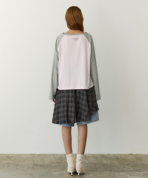 Shirt Layer Flare Skirt (GREY)