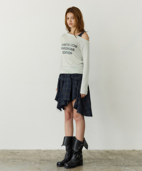 Shirt Layer Flare Skirt (NAVY)
