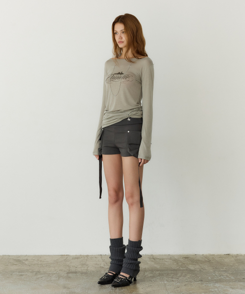 Chain Sheer Top (BEIGE)