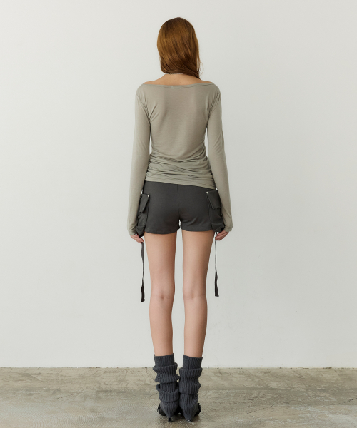 Chain Sheer Top (BEIGE)