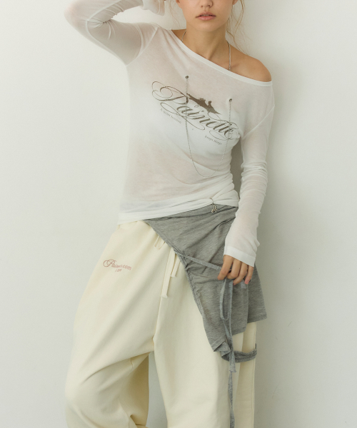 Chain Sheer Top (WHITE)