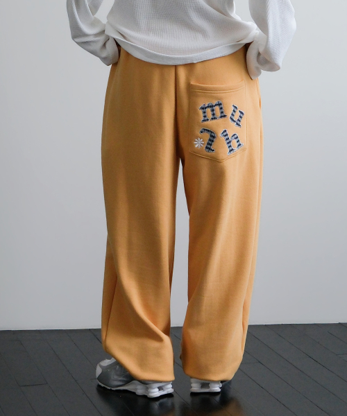 PATCH POCKET WIDE BANDING PANTS [YELLOW]