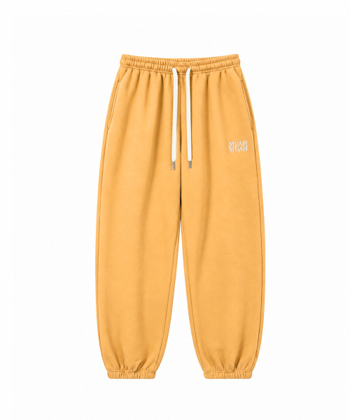 PATCH POCKET WIDE BANDING PANTS [YELLOW]