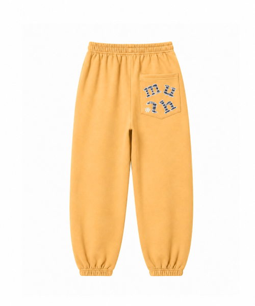 PATCH POCKET WIDE BANDING PANTS [YELLOW]