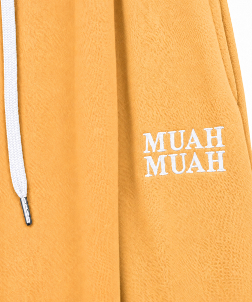 PATCH POCKET WIDE BANDING PANTS [YELLOW]