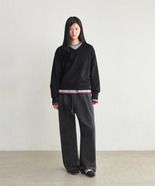 Unisex Soft Vneck Knit Black