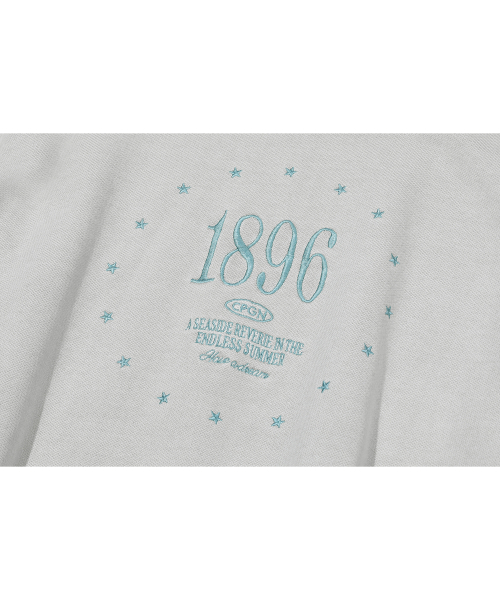 1896 스타 자수 레글런 피그먼트 맨투맨 애쉬민트
