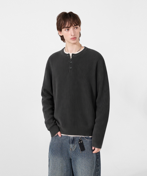© 모두의 SUPIMA® 코튼 니트_(헨리넥) 3COLOR