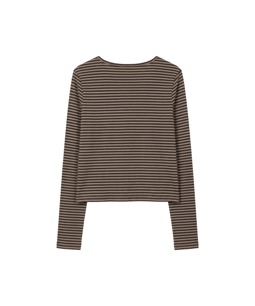 마고 스트라이프 가디건_베이지 & 브라운 Margo Stripe Cardigan_Beige & Brown