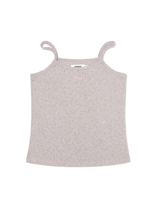 POINTELLE CARDIGAN & SLEEVELESS SET(MELANGE GRAY)