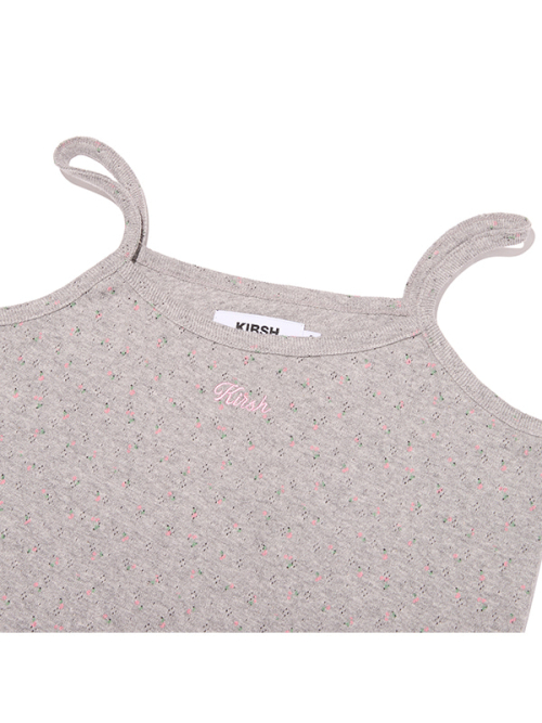 POINTELLE CARDIGAN & SLEEVELESS SET(MELANGE GRAY)