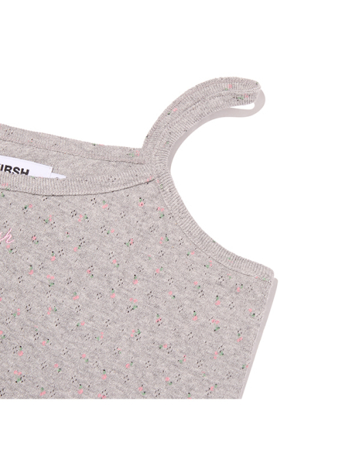 POINTELLE CARDIGAN & SLEEVELESS SET(MELANGE GRAY)