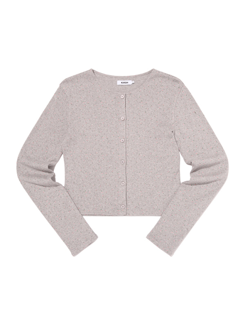 POINTELLE CARDIGAN & SLEEVELESS SET(MELANGE GRAY)