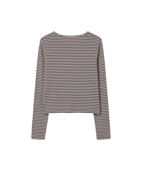 마고 스트라이프 가디건_아이보리 & 블랙 Margo Stripe Cardigan_Ivory & Black