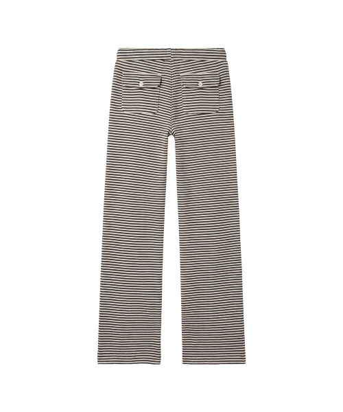 마고 로우라이즈 스트라이프 팬츠_아이보리 & 블랙 Margo Low-Rise Stripe Pants_Ivory & Black