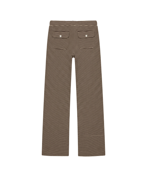마고 로우라이즈 스트라이프 팬츠_베이지 & 브라운 Margo Low-Rise Stripe Pants_Beige & Brown