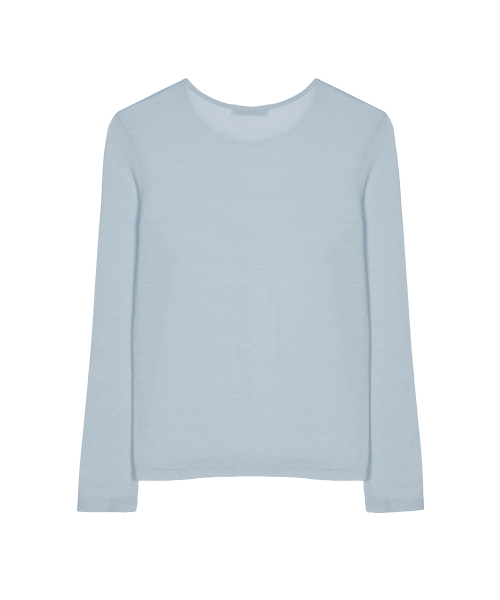SHEER ROUND LONG SLEEVE TOP_SORA