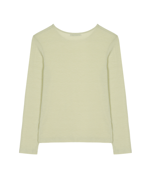 SHEER ROUND LONG SLEEVE TOP_MINT