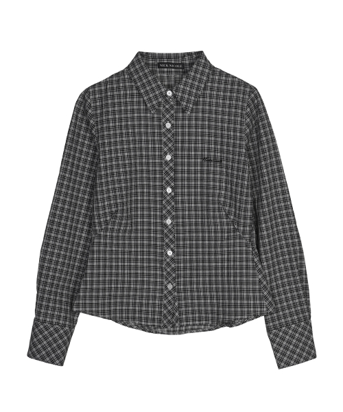 CHECK SLIM FIT SHIRT_BLACK