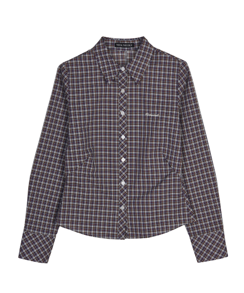 CHECK SLIM FIT SHIRT_BROWN