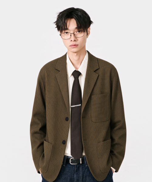 울 블렌드 체크 블레이저 자켓_2 COLOR