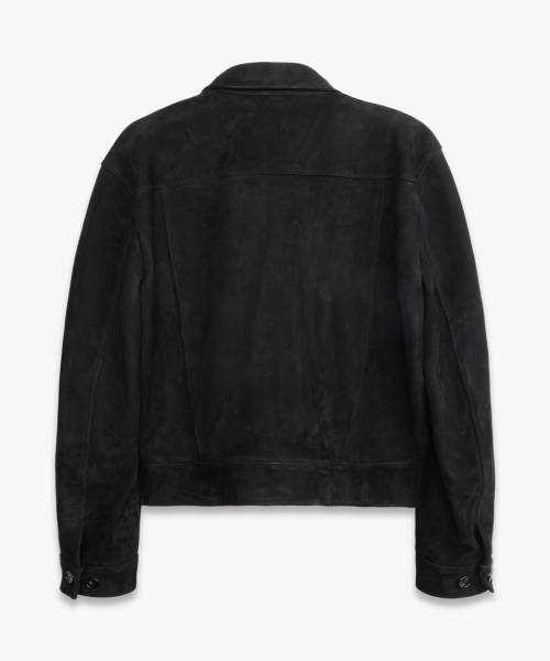 Cow Suede Leather Swing Jacket BLACK