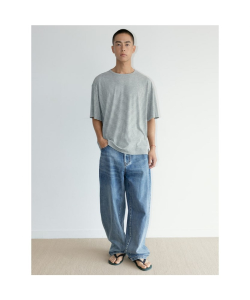 [Unisex] Classic Stripe TShirt Grey (TA6742U023)