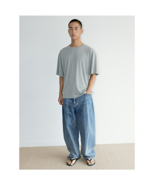 [Unisex] Classic Stripe TShirt Grey (TA6742U023)