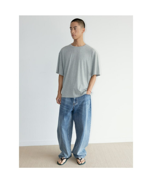 [Unisex] Classic Stripe TShirt Grey (TA6742U023)