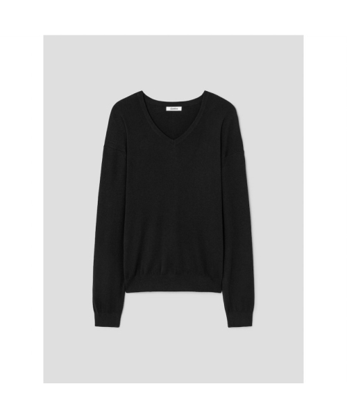 [Unisex] Cash V Neck Knit Top Black (TA6751U015)