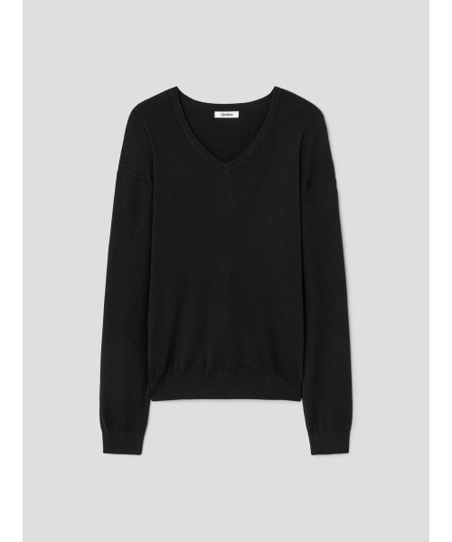 [Unisex] Cash V Neck Knit Top Black (TA6751U015)