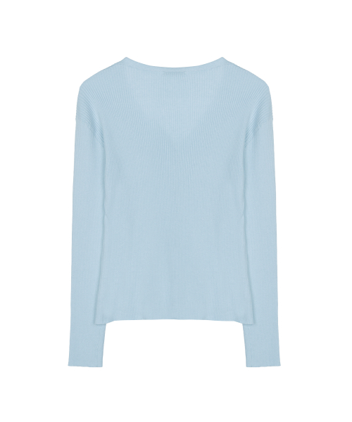 RIBBED V NECK CARDIGAN_SORA