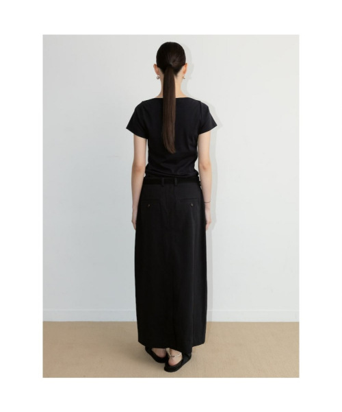 H Line Tuck Skirt Black (TA6727A095)