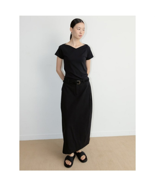 H Line Tuck Skirt Black (TA6727A095)