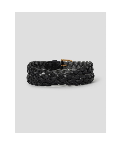 [Unisex] Weaving Leather Belt Black (TA678ZU025)