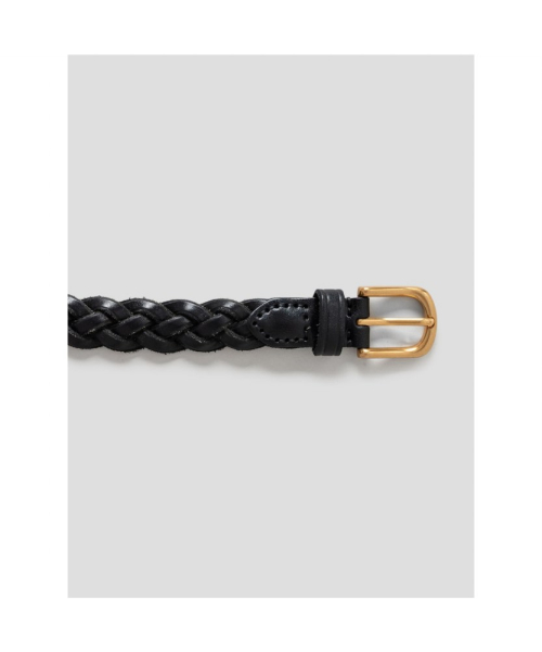 [Unisex] Weaving Leather Belt Black (TA678ZU025)