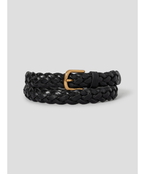 [Unisex] Weaving Leather Belt Black (TA678ZU025)