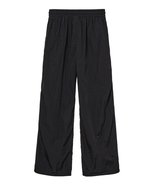 DRAWSTRING NYLON PANTS IN BLACK