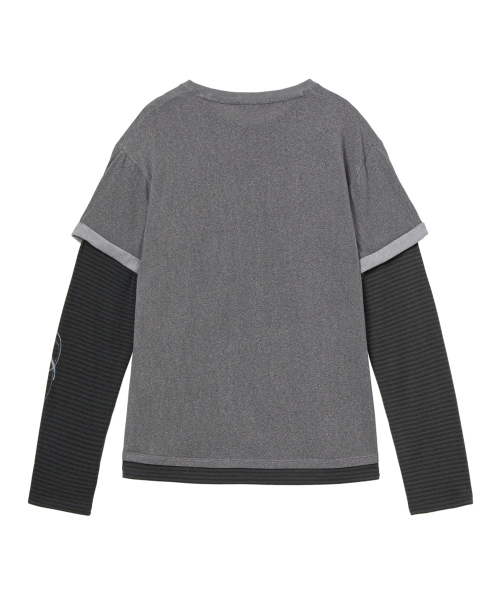 LAYERED VINTAGE LONG SLEEVE IN CHARCOAL