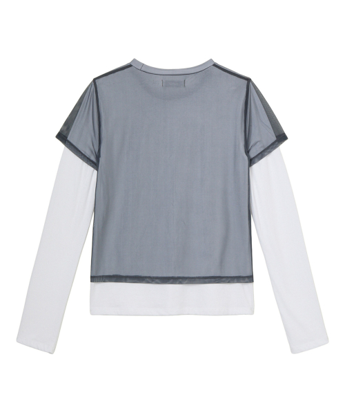 SEE-THROUGH LAYERED LONG SLEEVE IN GREY