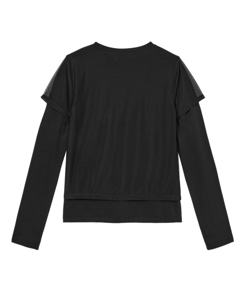 SEE-THROUGH LAYERED LONG SLEEVE IN BLACK