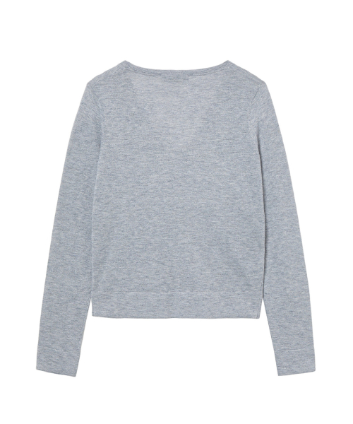 V-NECK METAL KNIT IN SILVER