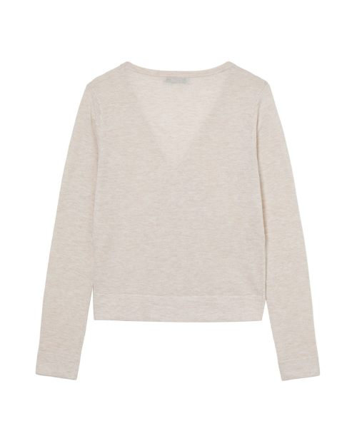 V-NECK METAL KNIT IN IVORY