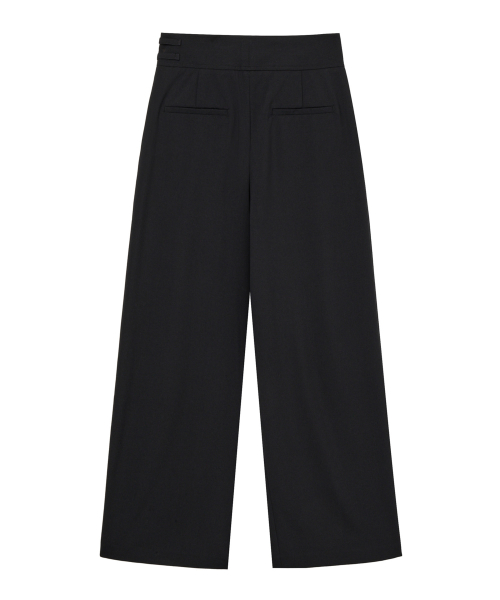 BELTED WRAP TROUSERS IN BLACK