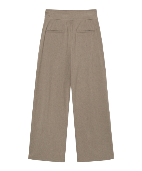 BELTED WRAP TROUSERS IN BEIGE