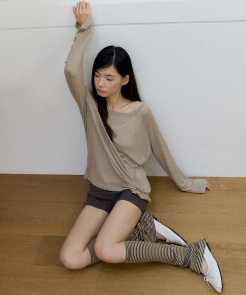Stripe Slit Leg Warmers (mustard)