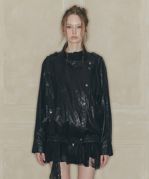 DUSK LEATHER JACKET black