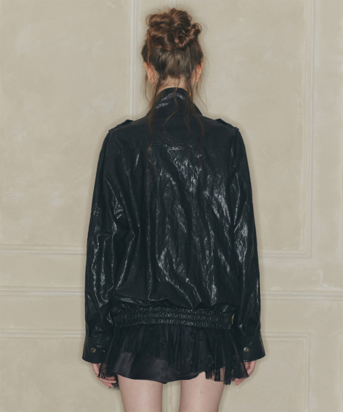 DUSK LEATHER JACKET black