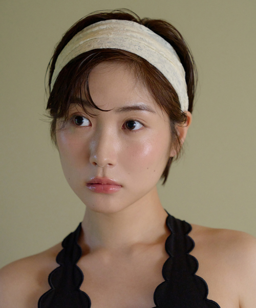 flower lace hair band - ivory