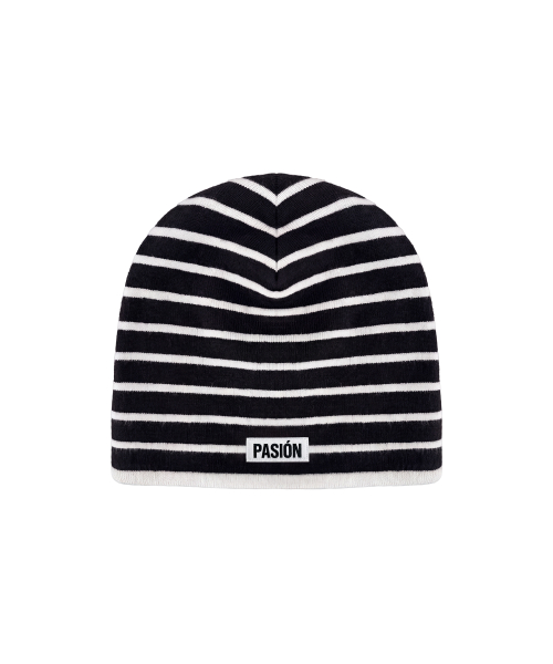 듀얼 팝 스트라이프 비니_블랙 Dual Pop Stripe Beanie_Black